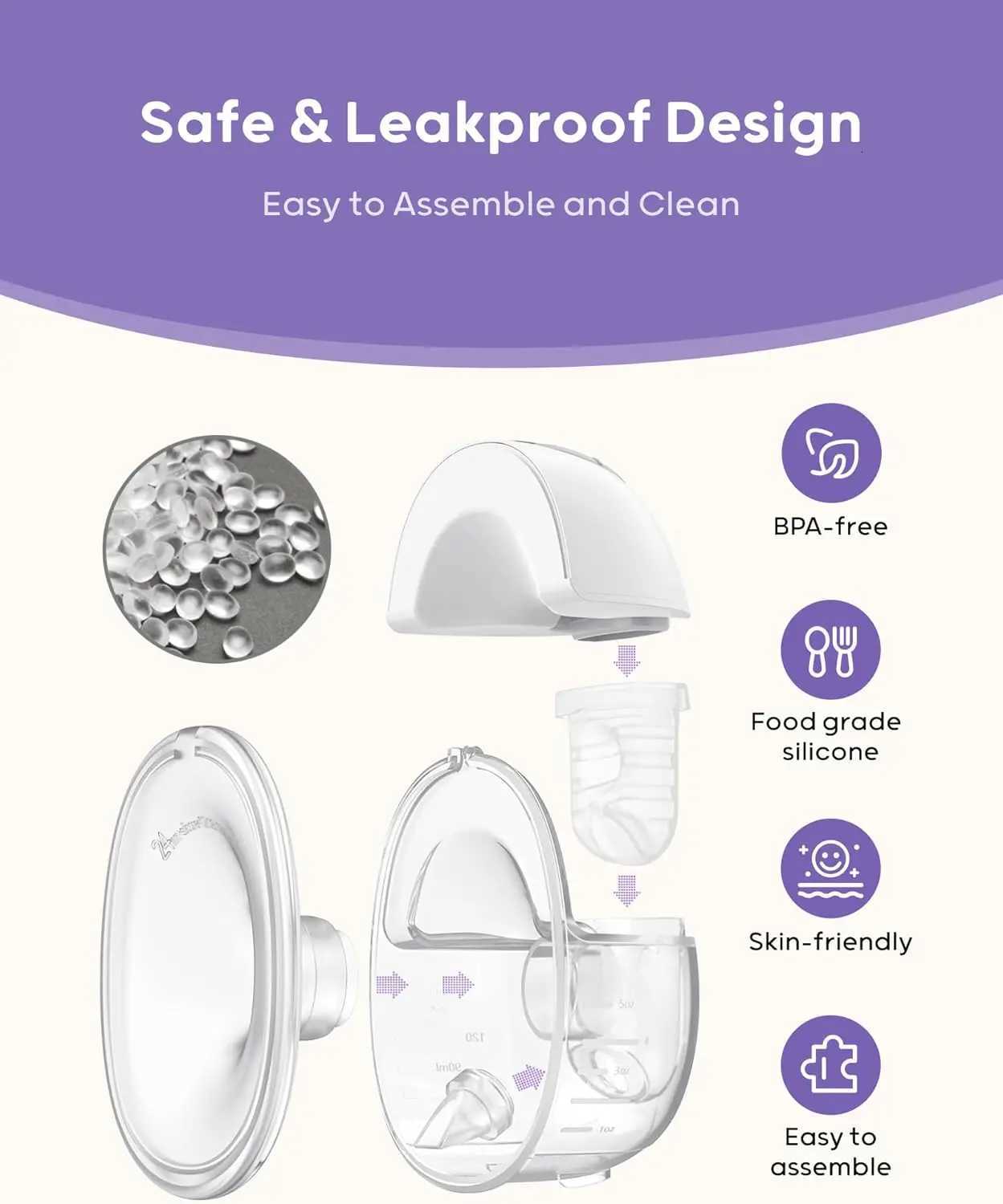 Hands-free Portable Lactation Device Intelligent Bilateral Fully Automatic Hand-free Electric Ultra-thin Wearable Breast Pump X250724