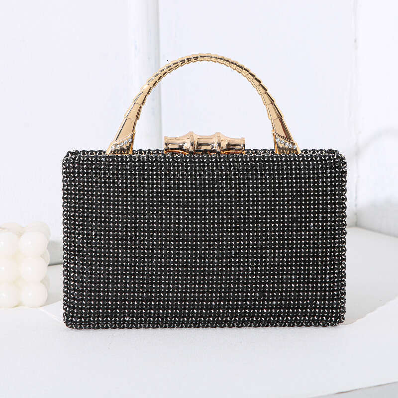 Designer Luxury Evening Diamond 2025 New Diamond-Encrusted Evening Bag Socialite Banquet Dress Metal Handheld Handmade Diamond Clutch