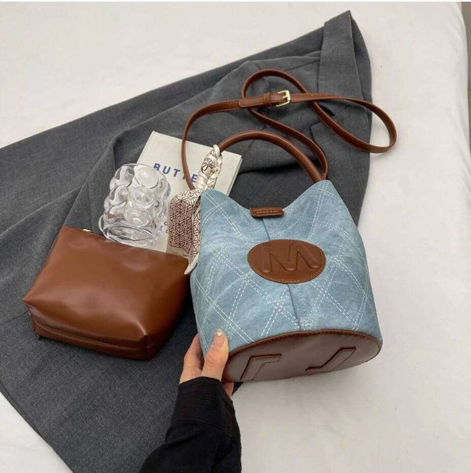 High end trendy bucket bag new shoulder crossbody bag, fashionable retro handbag for women