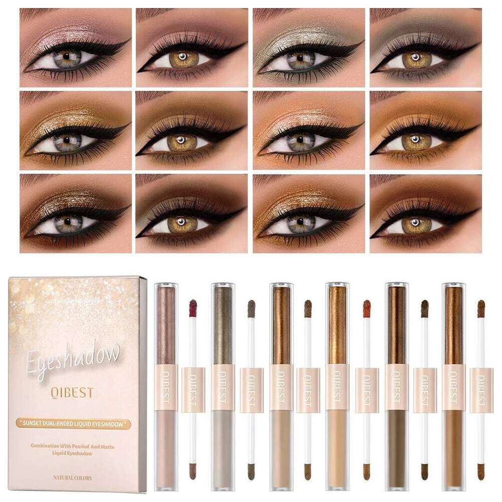 2 IN 1 Shimmer Matte Liquid Eyeshadow Set Cream Makeup Lasting Waterproof Eye Shdaow Stick Brighten Eyes Shiny Cosmetic Sets X250724