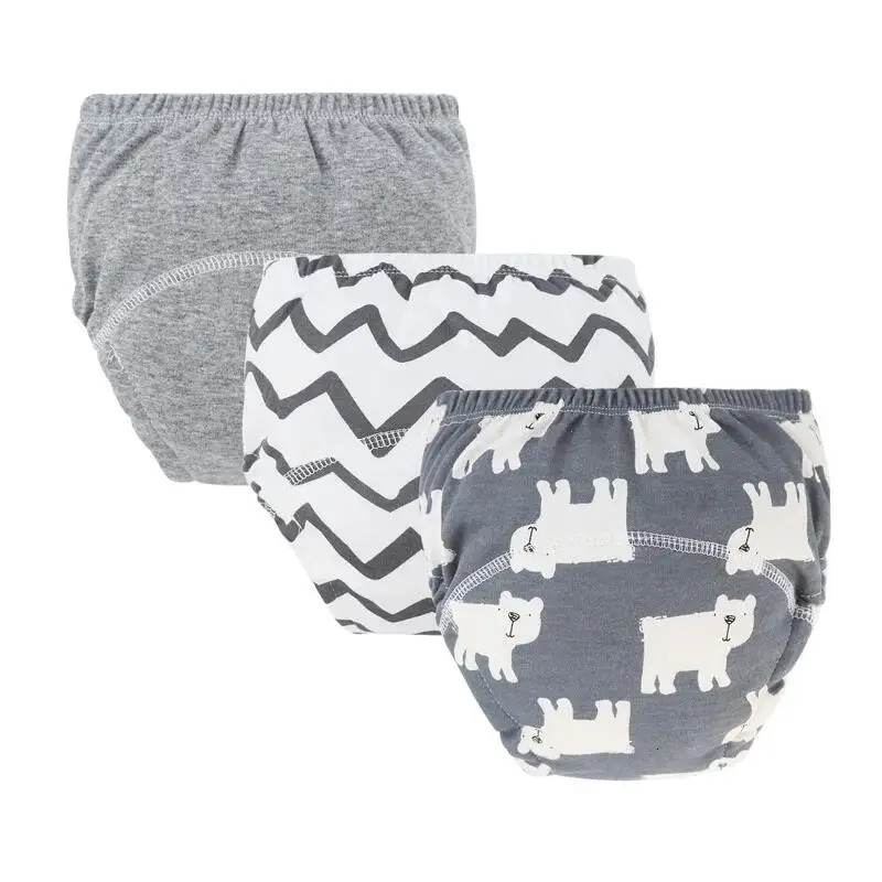 3Pcslot Baby Diaper Pants Cotton Toddler Training Cartoon Printed Reusable Nappies Breathable born Infant Underwear 250724