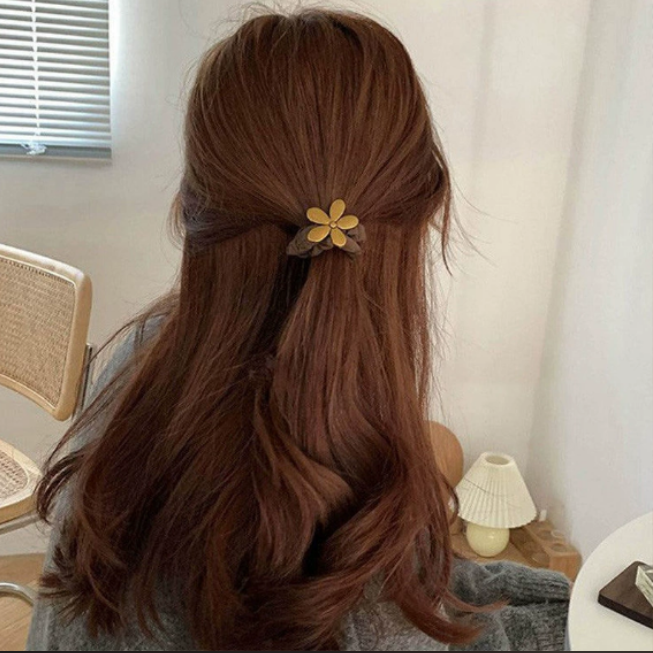 Wholesale Korean-style hair bands handcrafted alloy small black intestinal bands flower hair ties lazy hair ties and hair accessories from Yiwu