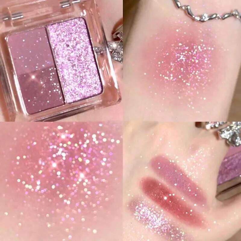 Mini Portable 3 Colors Matte ple Glitter Eyeshadow Palette Pearly Shimmer Eye Shadow Long Lasting Make Up Cosmetic X250723 X250724