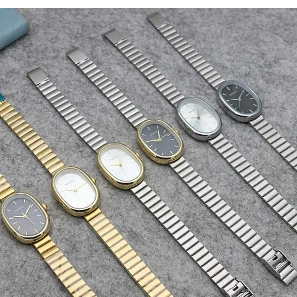oval Small Dial Women Quartz Watch Stainless Steel Bamboo Strap Girl Student Leisure Fashion Luxury Gift Wristwatch Dropshipping W250724