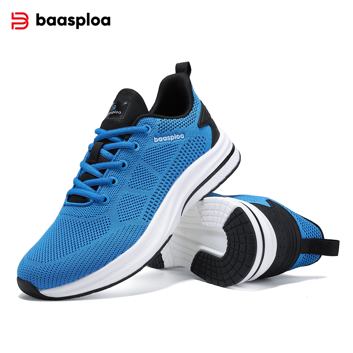 Baasploa Men Running Shoes Lightweight Breathable Tennis Shoes Sports Shoes Casual Fashion Men Walking Shoes Non-slip Sneakers