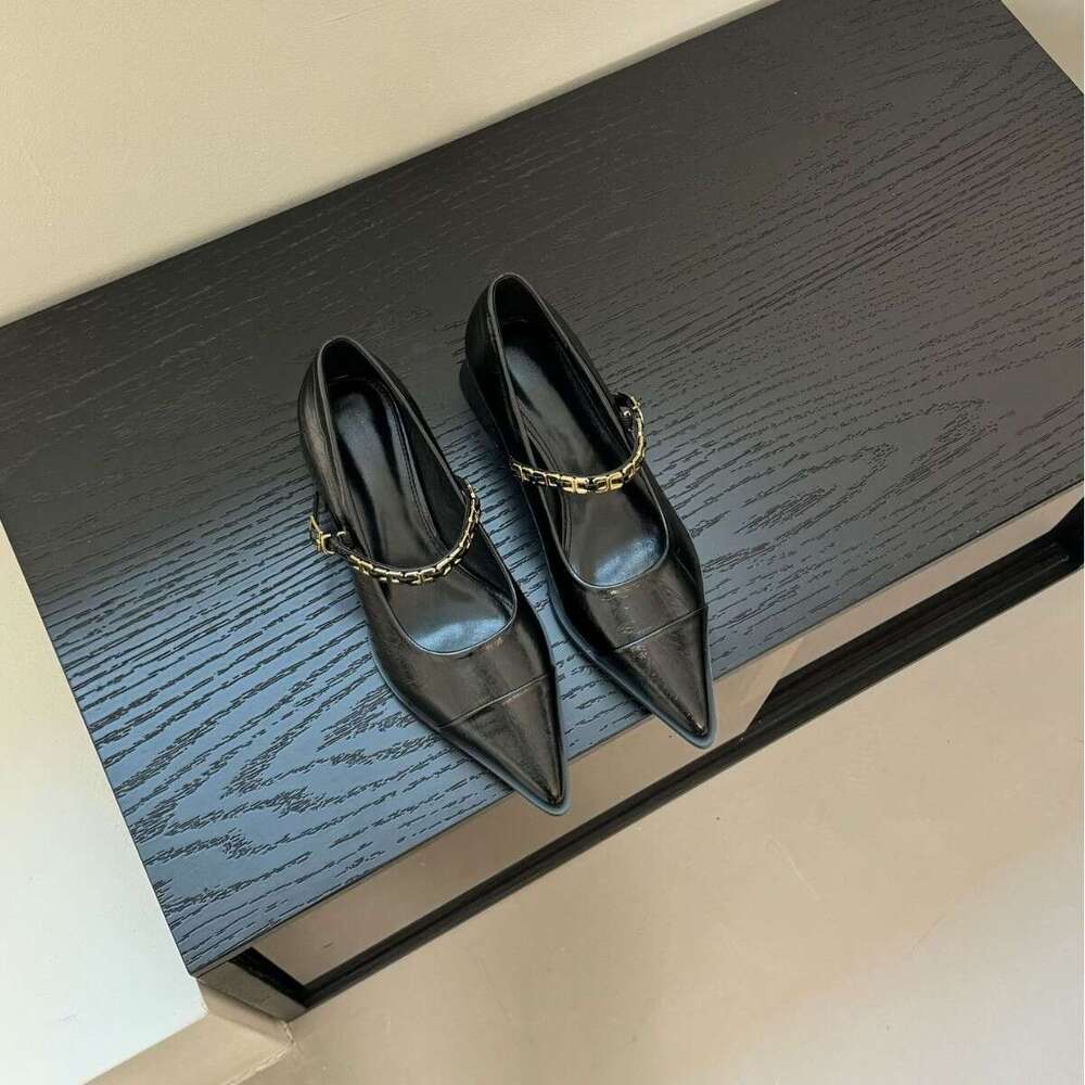 High Heels Thick Non-Tiring French Style Single for Women 2025 Spring New Shallow Mouth Casual Women's Shoes Comfortable Soft Sole