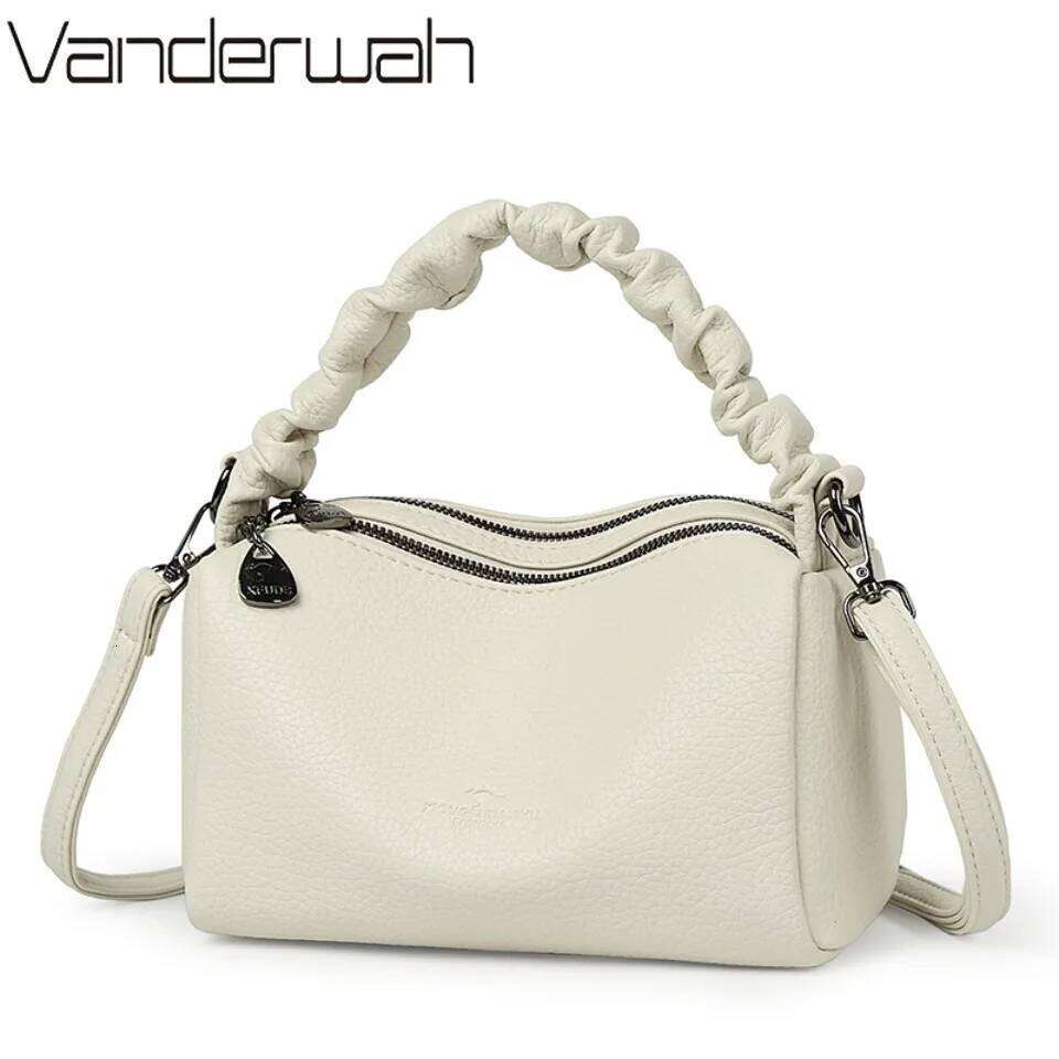Two Layers Women High Quality Soft Leather Small Shoulder Bags Designer Purses Crossbody Bag Ladies Messenger Sac A Main