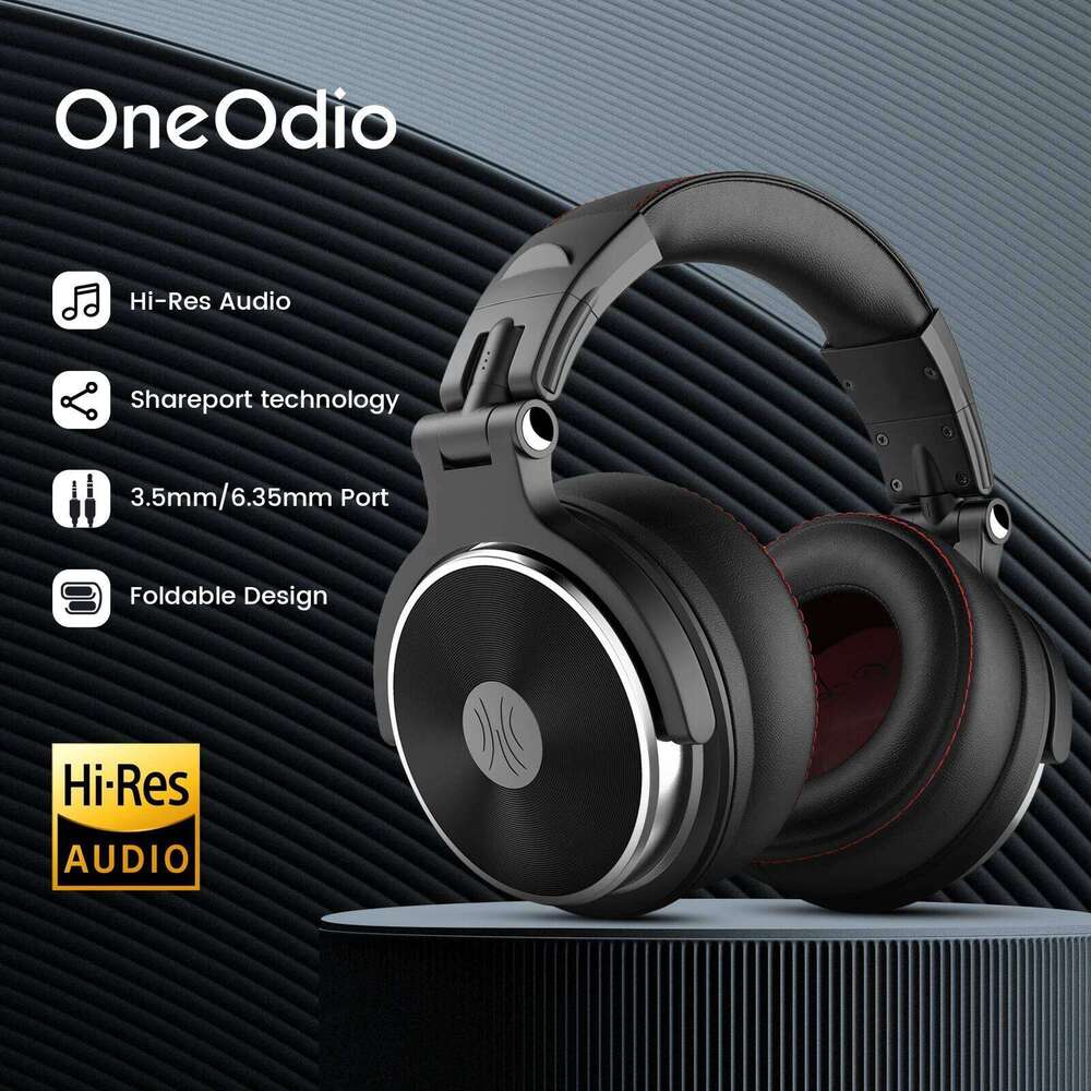 Oneodio Wired Professional Studio Pro DJ Headphones With Mic Dual-Duty Cable Hifi Monitor Music Headset For Phone PC