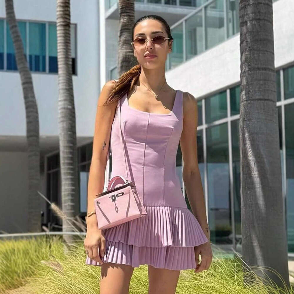 TRAFZA Style Spring Summer New Women's Wide Pleated Jumpsuit Dress B5