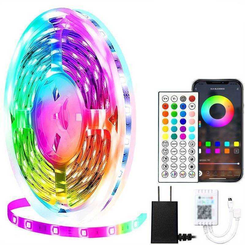 200ft smart LED light strip (2 rolls 100ft) bedroom color-changing RGB light with built-in microphone that can rhythm with music su Z250605