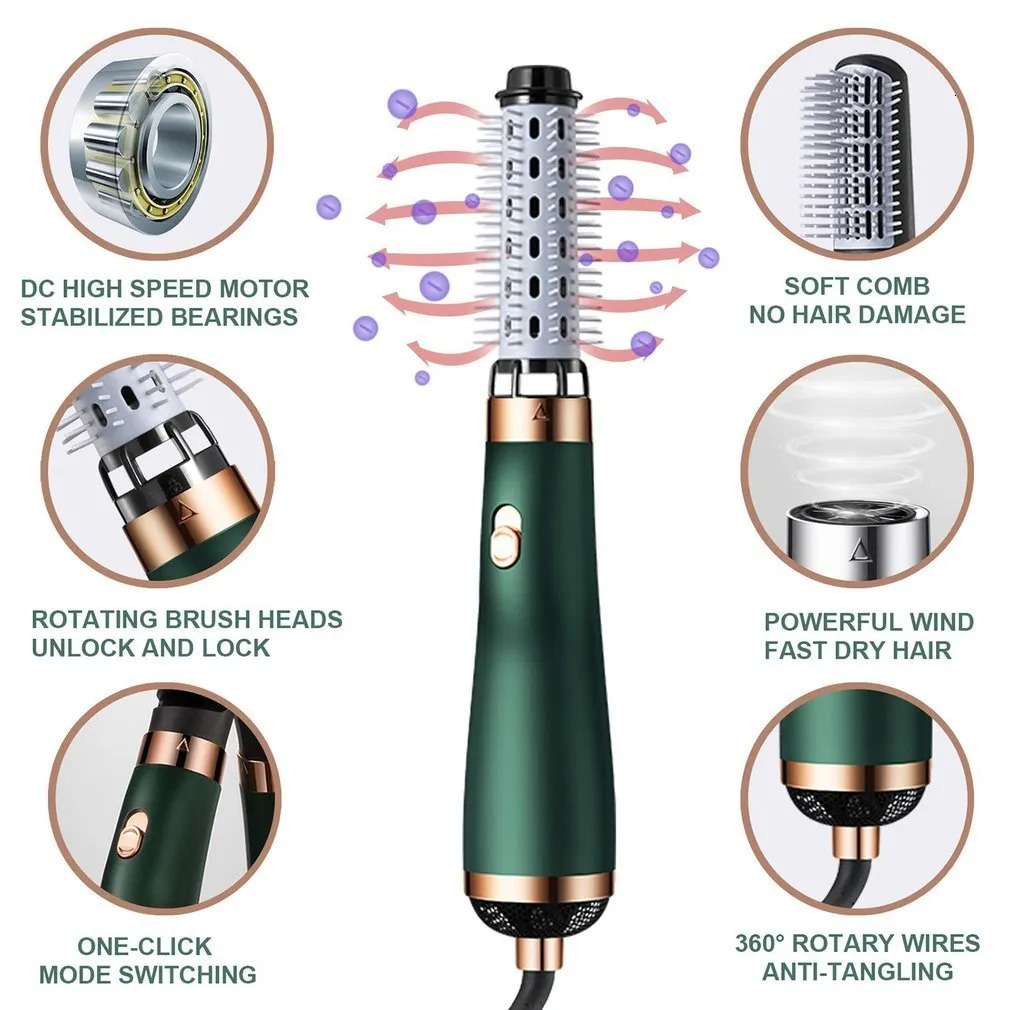 Curling Irons Hair Dryer Brush AllinOne Air For Drying Straightening Volumizer Blow Styler free shipping