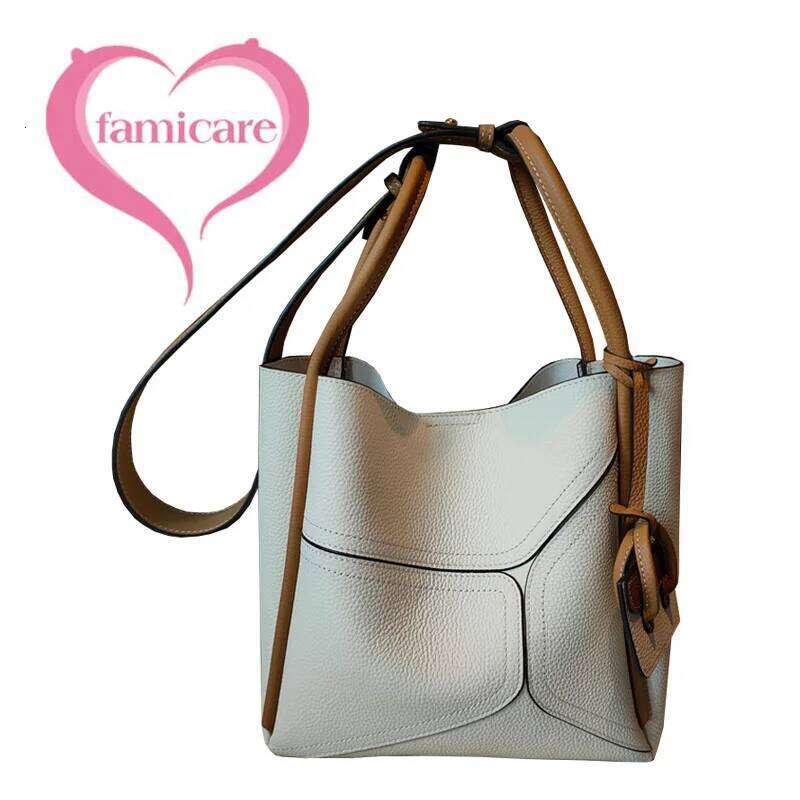 Luxury Designer Niche Lady Fashion Patchwork Portable Leather Crossbody Convex Vegetable Basket Women Bucket Shoulder Bag