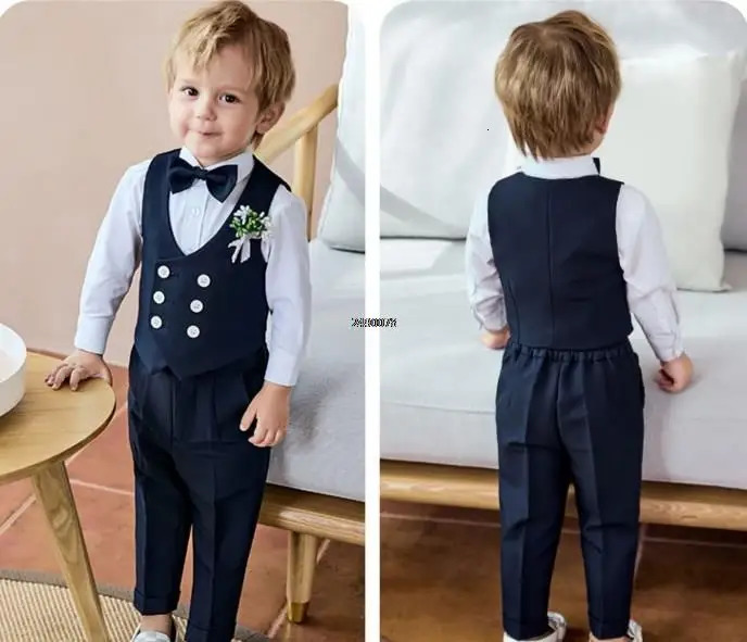 Baby Kids Pography Suit born 1 Year Birthday Ceremony Costume Childrens Day Performance Boys Formal Wedding Dress 250724