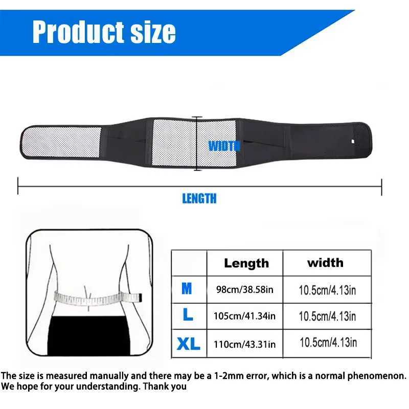 Adjustable Waist Belt Brace Self Heating Magnetic Back Waist Support Belt Lumbar Brace Massage Band W250724