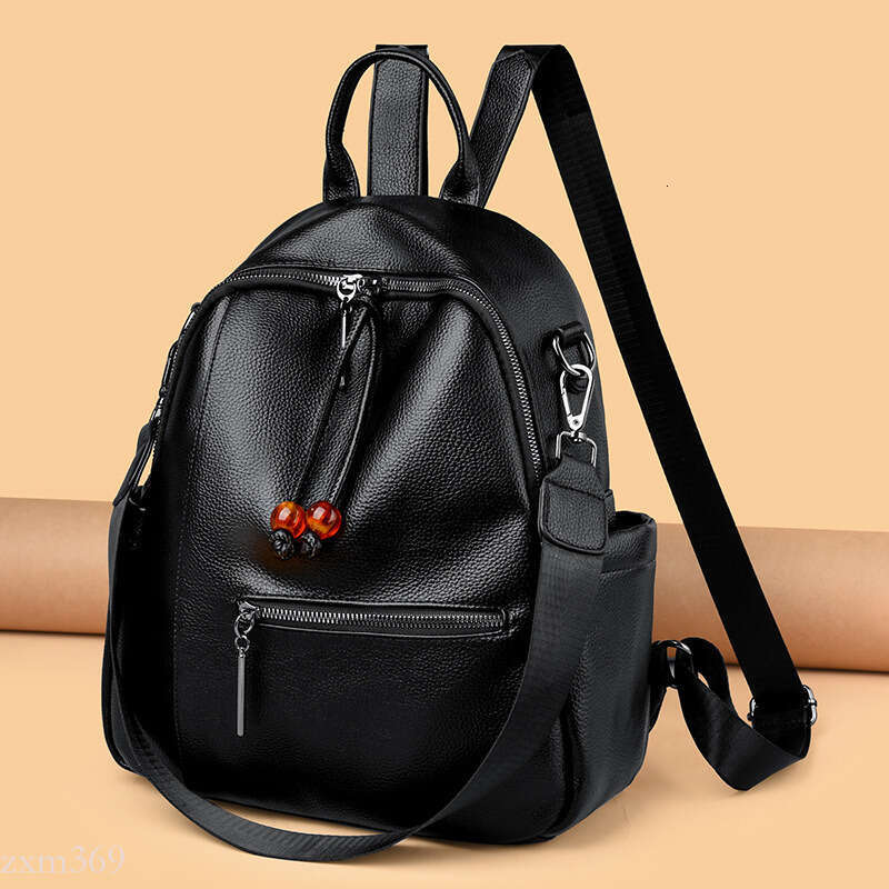 New Style High-End Soft Leather Commuting Versatile School Bag Women's Large Capacity Backpack