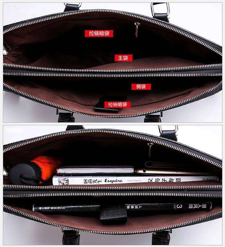 Bags New Alligator Leather Business Men's Male Briefcase Shoulder Men Messenger Laptop Computer Bag 2 Pcs