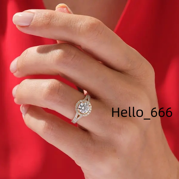 Luxurious 925 Sterling Silver Moissanite Diamond Ring 18K White Gold Plated Designed for Women and Girls