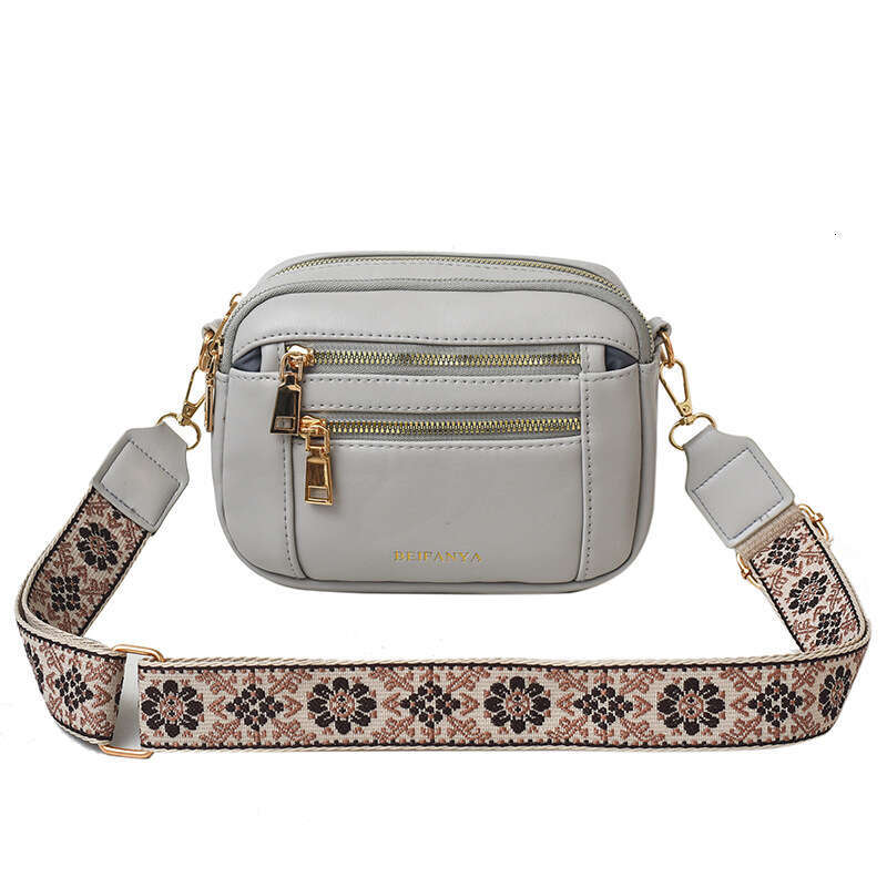 New Women's Hot Sale Block Solid Color Multi-Functional Zipper Crossbody Commuter Small Bag
