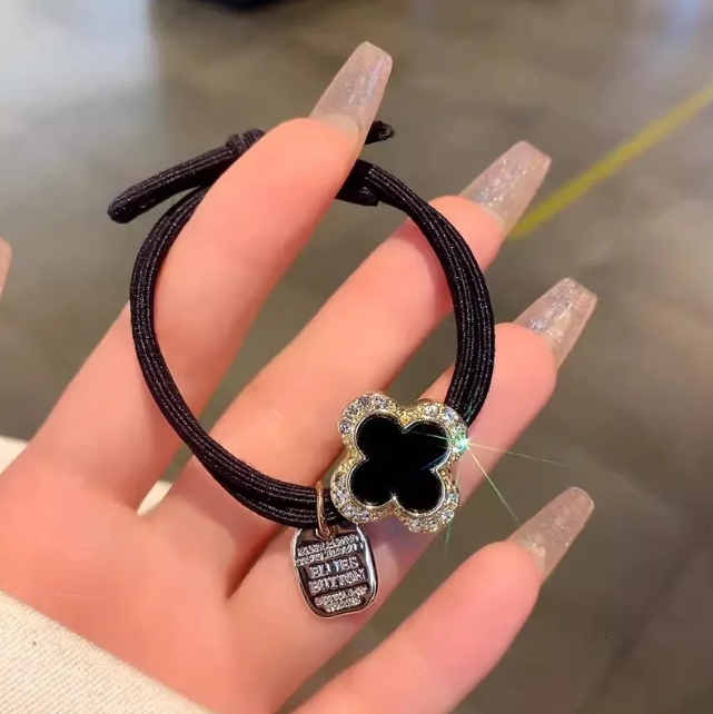 High-Value Flower Shiny Diamond Hair Tie High Elasticity Hair Band Stylish Hair Rope Ins Fashion Bun Hair Ring Hair Accessories