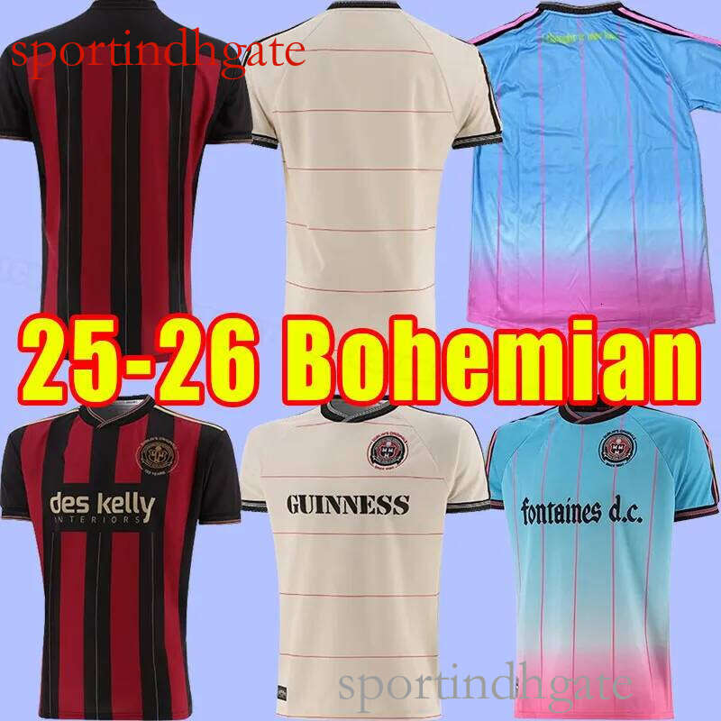 Bohemian FC 2025 2026 Soccer Jerseys Palestine Bob Marley Dublin Bus Special Football Shirt camiseta de futbol foot customize HOME AWAY THIRD