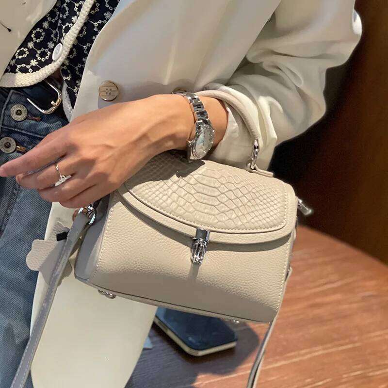 Genuine Women Fashionable Purse For Lady Temperament Crossbody Square Shoulder Bag Cow Leather Versatile Handbag