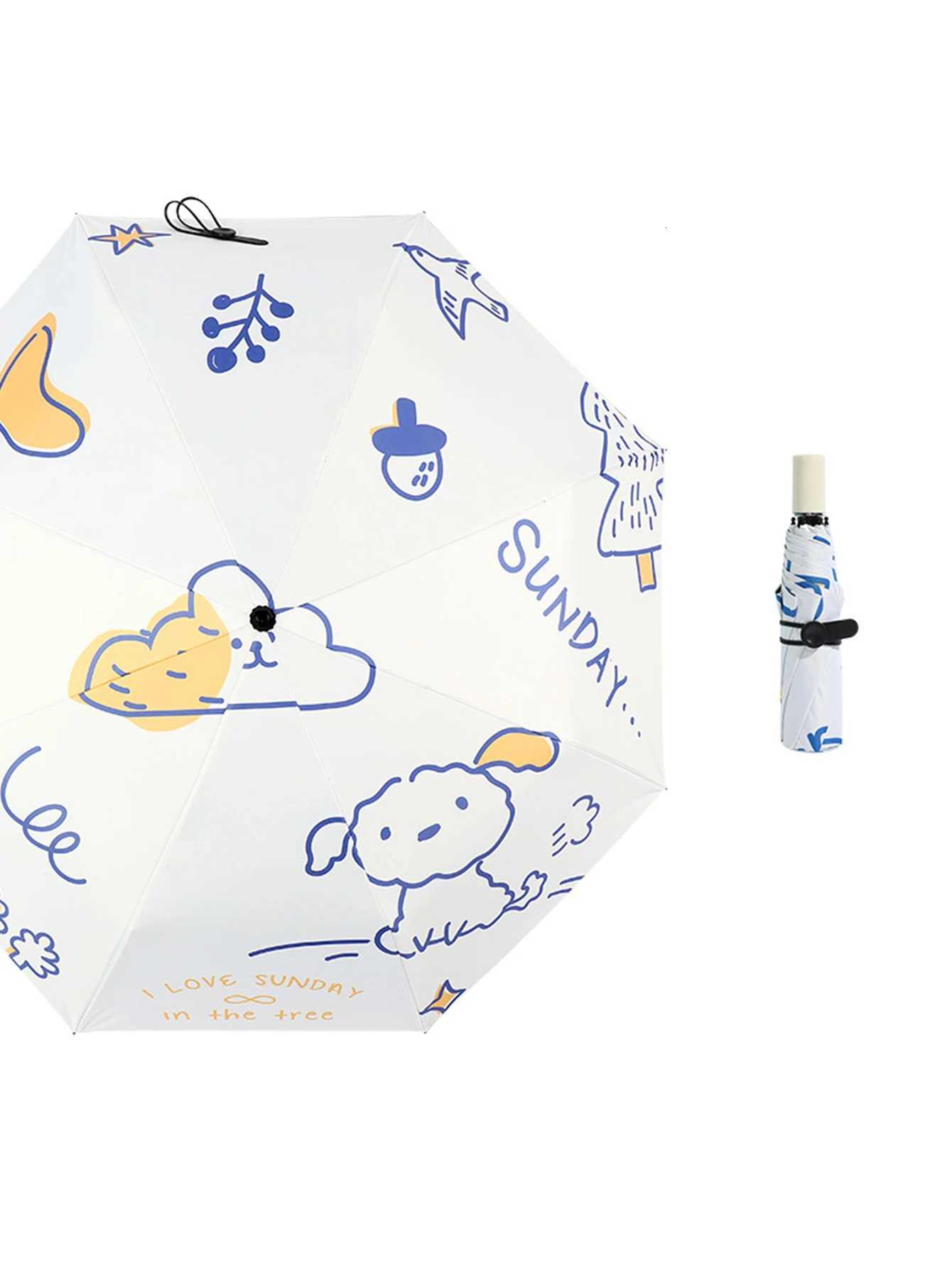 Fresh and Cute Salt Series Creative Fully Automatic Rain and Sunscreen Umbrella Forest Series Retro and Simple Sun Umbrella R250724