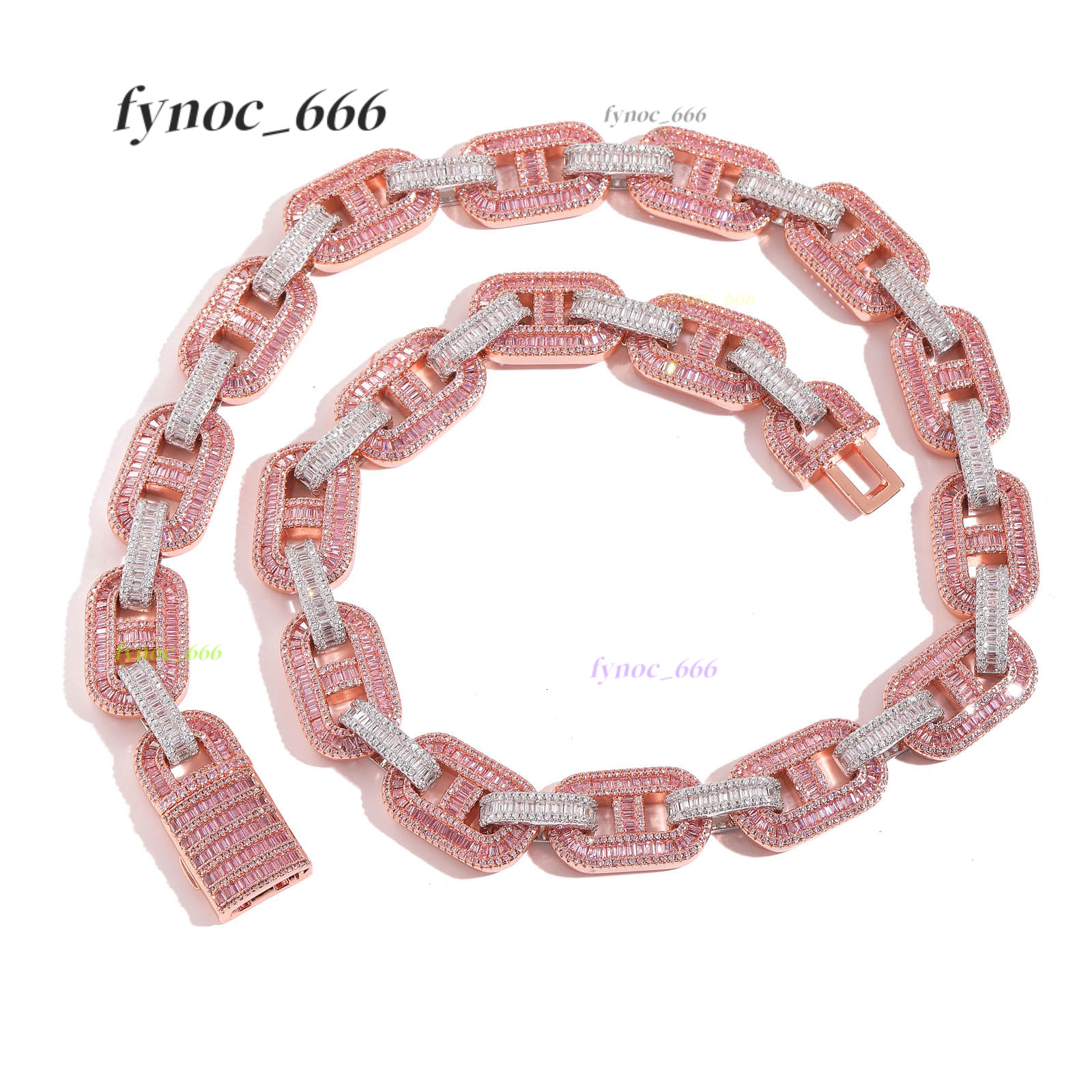 15mm Moissanite Cuban Link Chain 14K White Gold Three Tone VVS Best High-Polished Silver Icedout Chain for Pearl Necklaces
