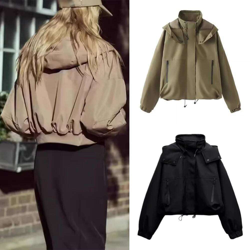 Spring Autumn New Women's Fashion and Elegance Fashionable Classic Hooded Short Jacket Coat