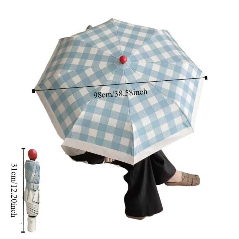 Minimally Designed Grid Sun Protection Umbrella Rain Protection Sun Shading UV Protection Umbrella Stylish Portable R250724