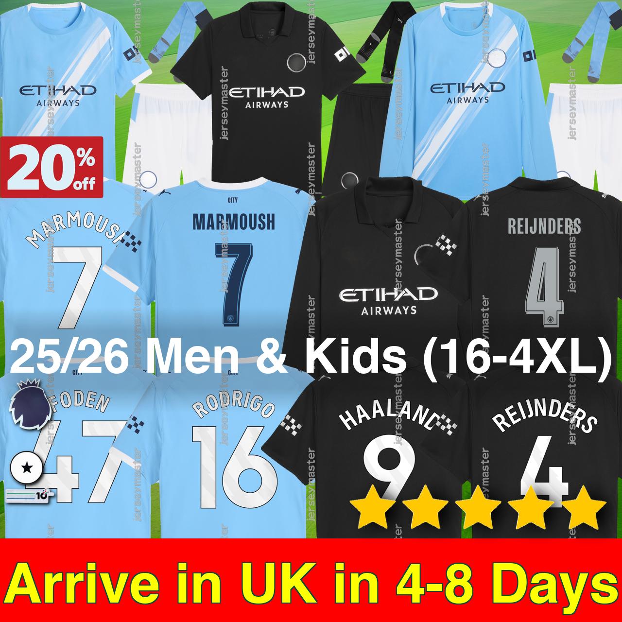 25 26 Mans Citys Soccer Jerseys HAALAND 24 25 DE BRUYNE FODEN PHILLIPS 2024 GREALISH FERRAN MAHREZ BERNARDO CANCELO Z RODRIGO Football Shirt Men Kids Kit Sets