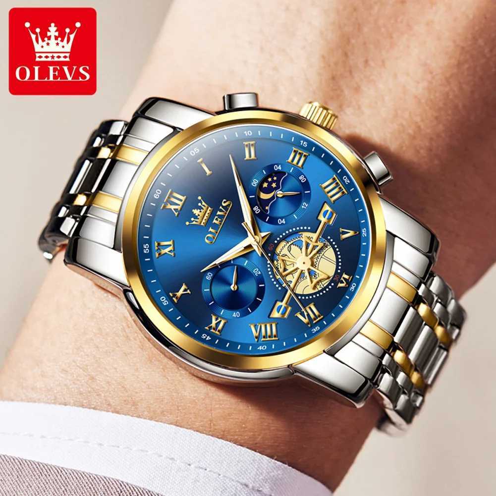 OLEVS Top Brand Mens Watches Classic Roman Scale Dial Luxury Wrist Watch for Men Original Quartz Waterproof Luminous Male Watch W250724