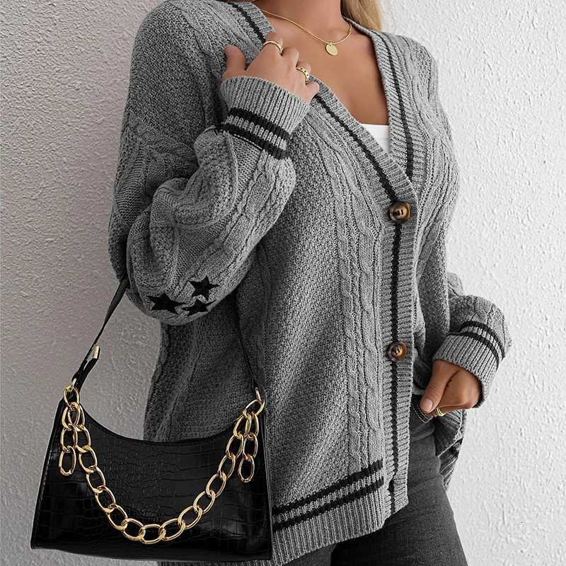 2025 Casual Single Breasted Cardigan for Women Spring Autumn Soft V-Neck Long Sleeve Sweater for Women Loose Print Cardigan Mujer X250724