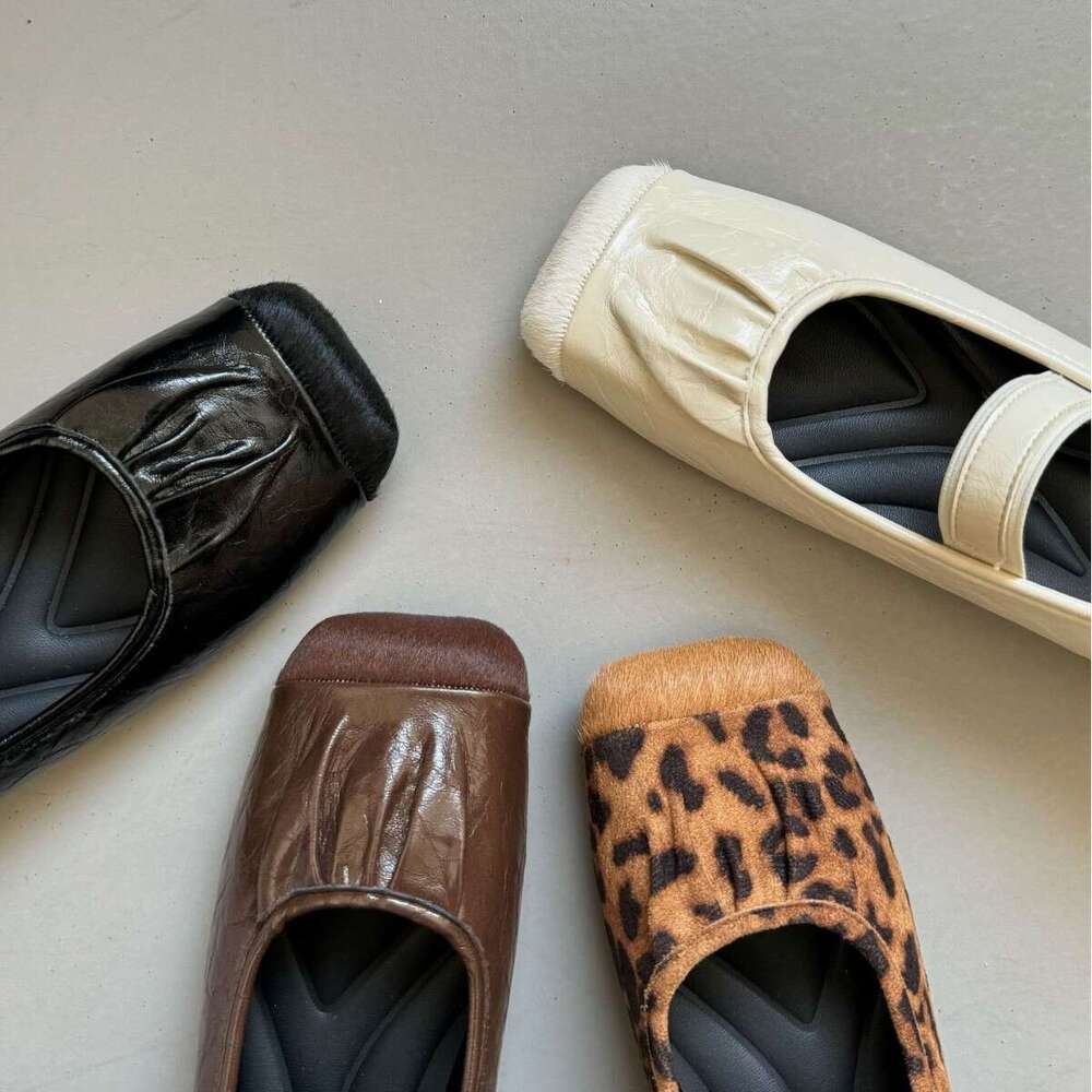 French Style Square Toe Mary Jane for Women, Flat Thick Heel, New Soft Leather Low Heel Single Shoes, Shallow Mouth Fashion Women's Shoes