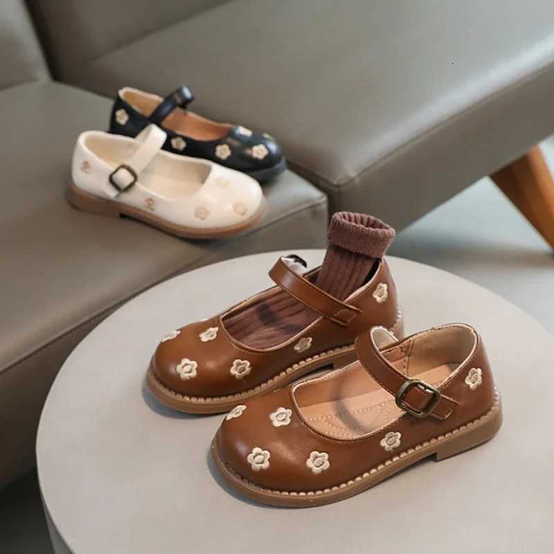 Girls Princess Leather Shoes Breathable Children Embroidery Flat Shoes Fashion Spring Autumn Kids Casual School Shoes Non-slip XJ250724