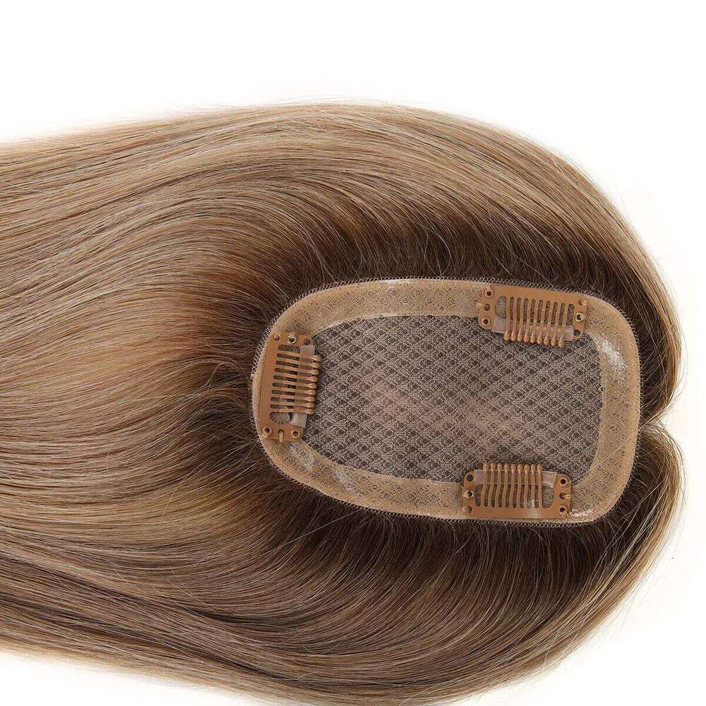 for Thinning Women Mono Base PU Around with 3 Clips Topper Remy Human Toppers Hair Piece Natural Looking