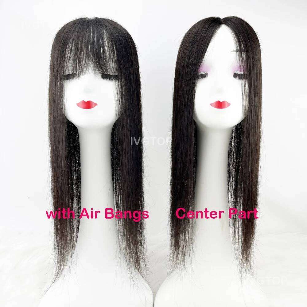 8x12cm Base Topper Human Breathable Silk Top Virgin European Remy Hair Piece with Clips in Toupee Free Part