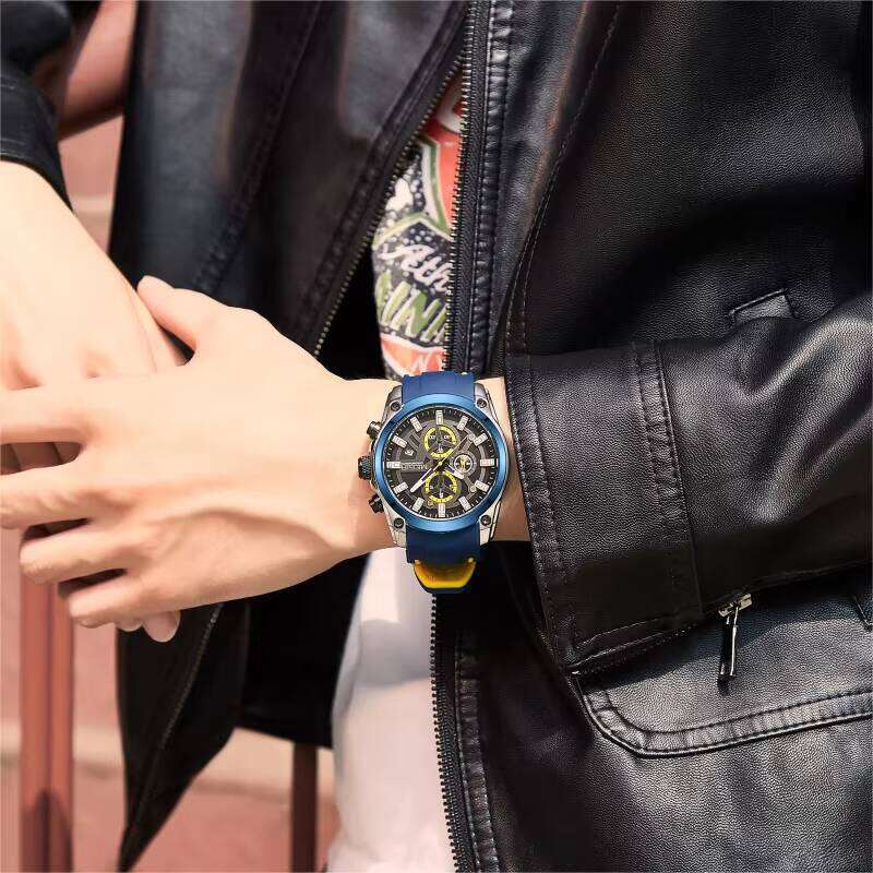 DHgargets MEGIR Men's Sports Watch - Chronograph, Luminous, 30M Waterproof, Silicone Strap, Quartz Wristwatch for Active Men
