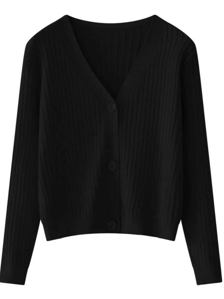 2025 Women Cardigans Sweater V-neck Spring Summer Knitted Cardigans Solid Single Breasted Womens Sweaters X250724