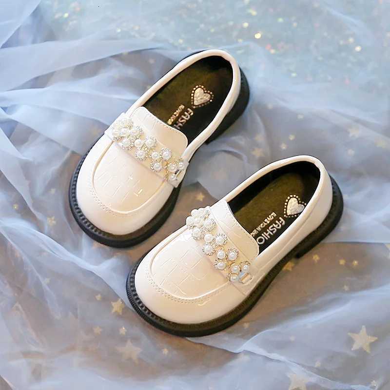 Autumn Girls Loafers Pearl Modern Three Colors Children Leather Shoes 23-35 Slip-on Round Toe School Sweet Kids Casual Shoe XJ250724