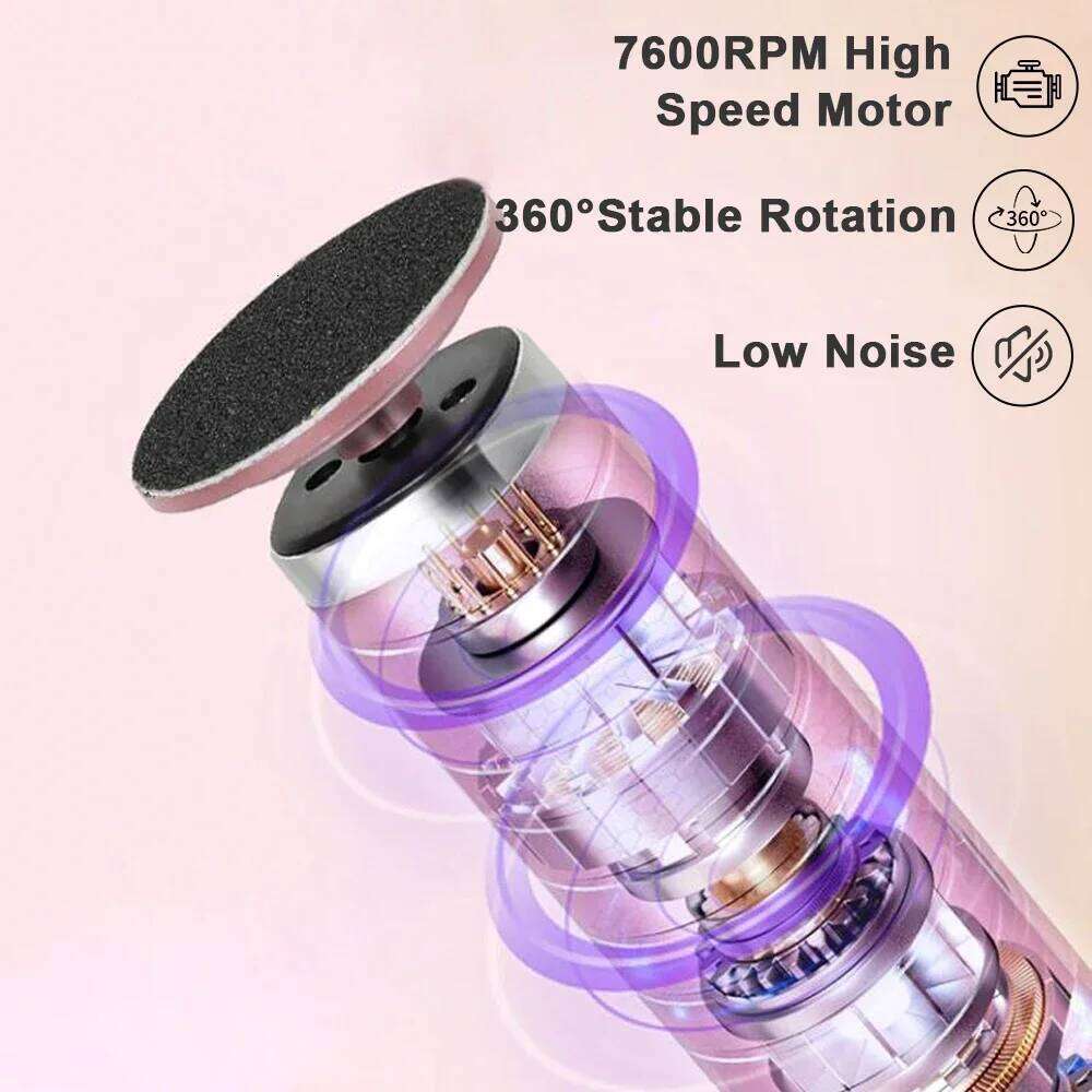 2-in-1 Electric Callus Remover Care Electronic Foot Grinder & Replacement Sandpaper Dead Skin Pedicure Tool