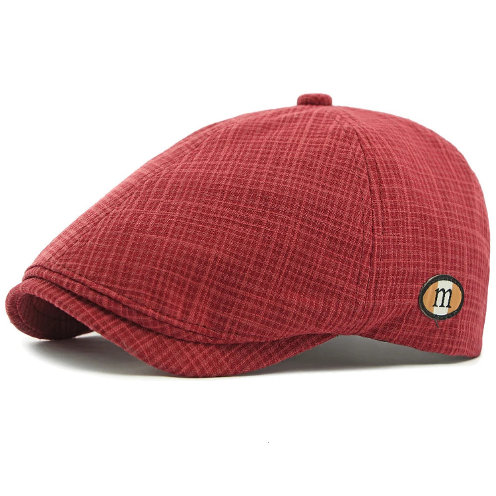 HT78 Beret Cap Spring Summer Sun Hat Caps for Men Women Retro Artist Painter Beret Hat Vintage Plaid Octagonal Flat Cap Berets 250723