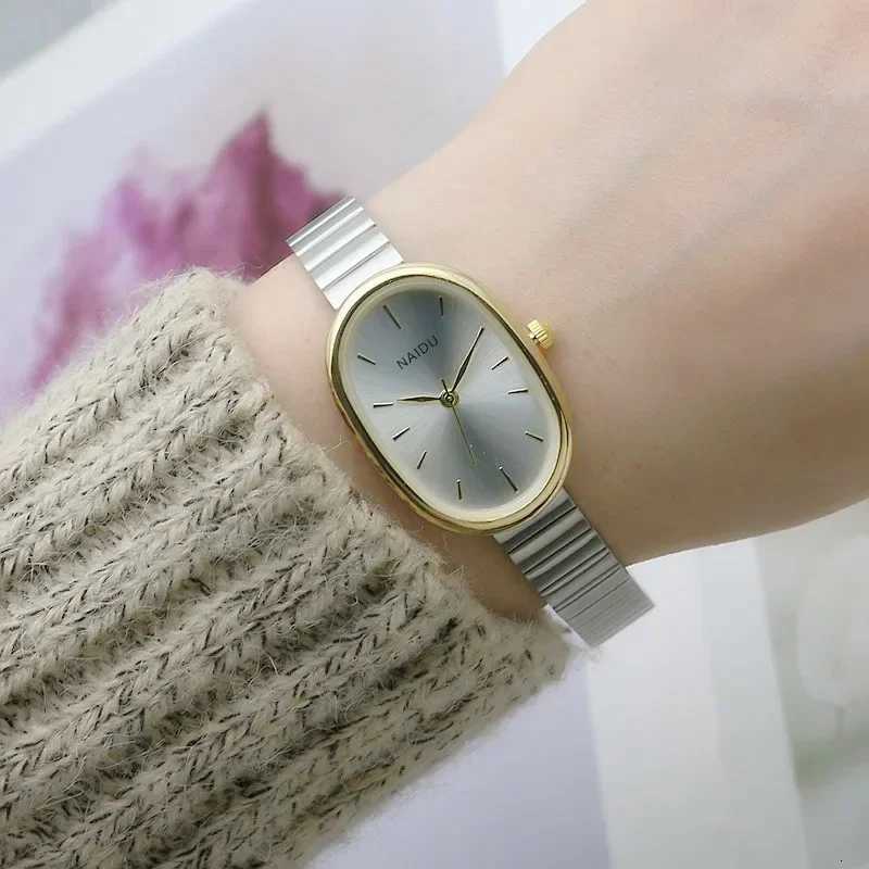 oval Small Dial Women Quartz Watch Stainless Steel Bamboo Strap Girl Student Leisure Fashion Luxury Gift Wristwatch Dropshipping W250724