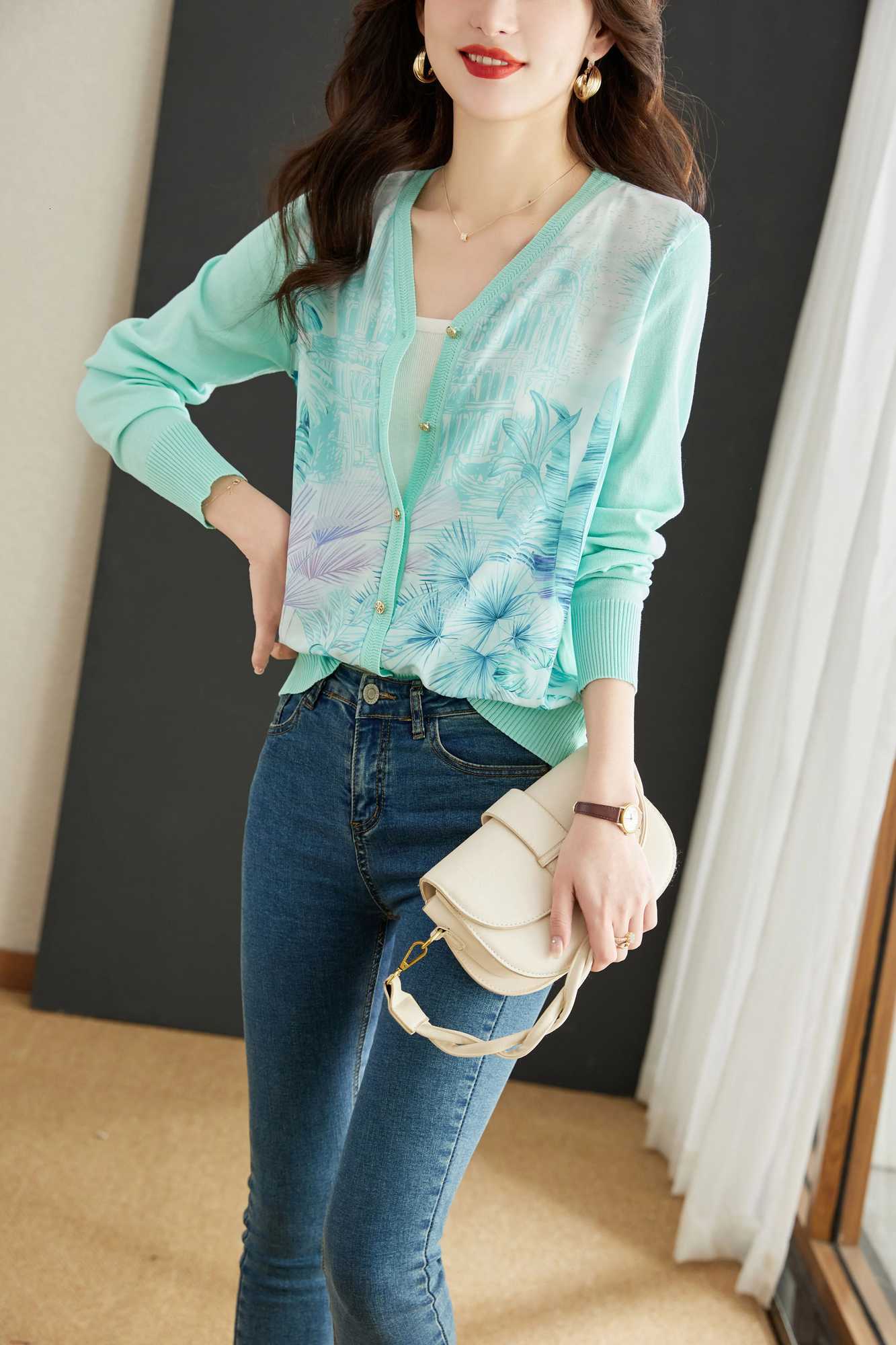 New Casual Soft Knit Bottoming Shirts Sweater Cardigans Sweater Ts Basic Shirts Knitted Tops X2507241