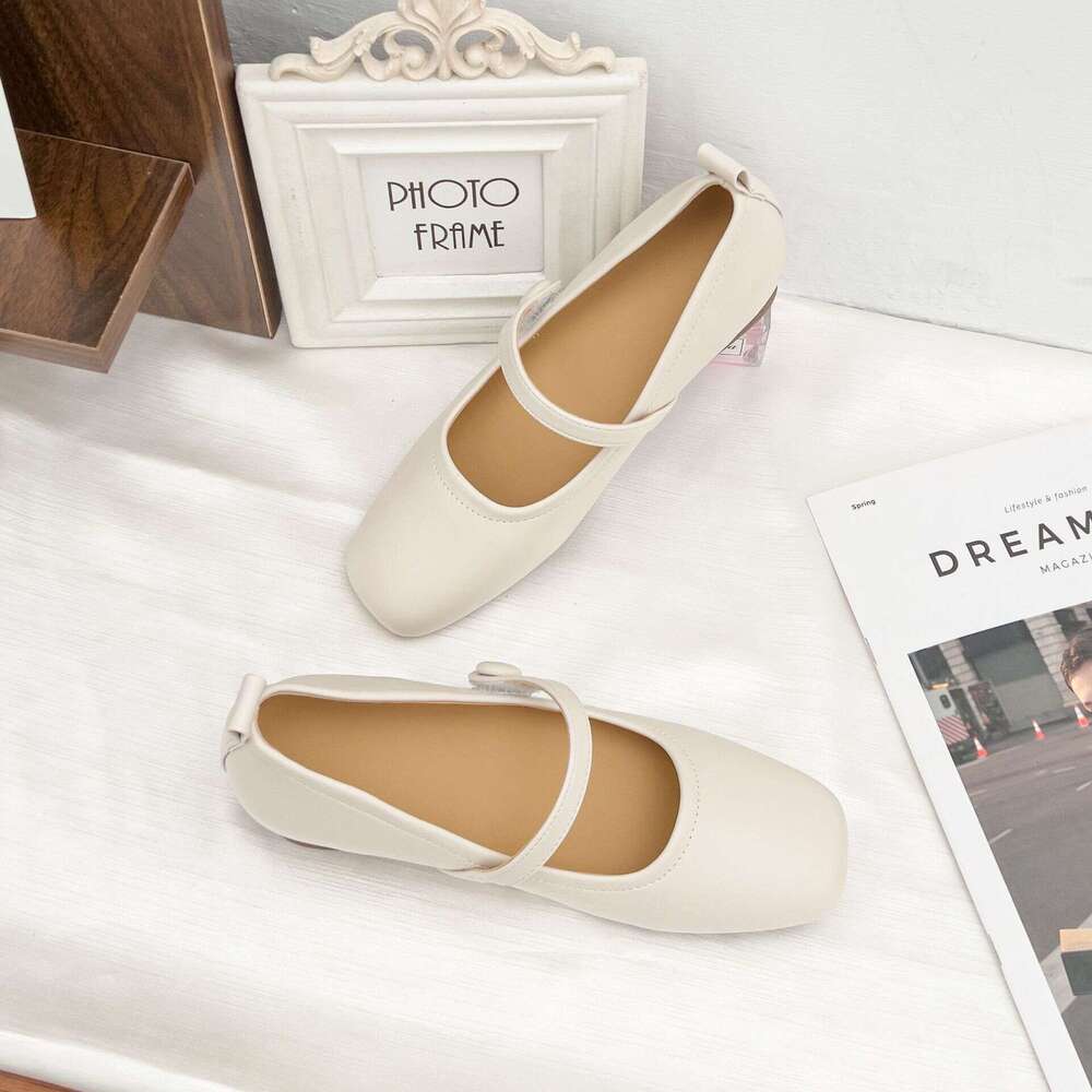 Mary Jane Women, High-End Outdoor Wear, Hidden Wedge, Soft Sole, French Sweet Style, Uniform High Heels, Versatile Single Shoes for Women