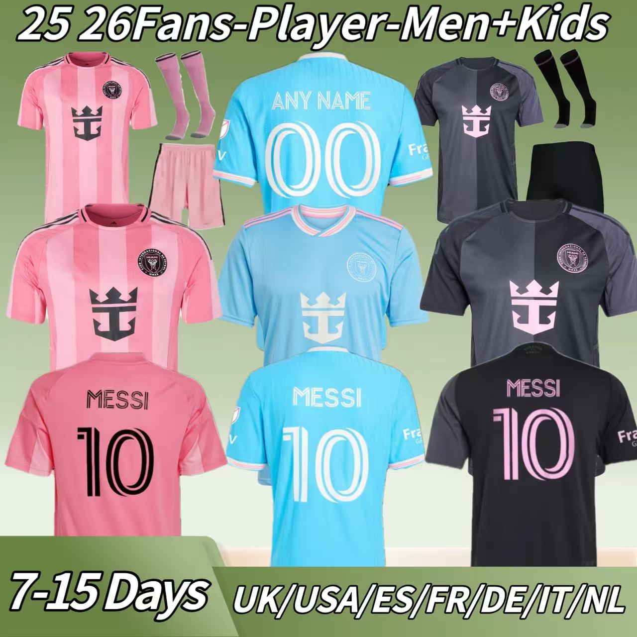 S-4XL 25 26 SUAREZ ANY NAME soccer jerseys Men's InterS MessiS Miami CF Lionel Fans Men Kids Inters Miamis FC Shirts maimi 24 Football Jersey shirt Kit Free shipping