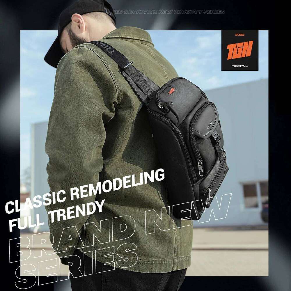 New Fashion Multi-Pocket Chest Bags With Innovative Zipper Design Splashproof Shoulder Bag Large Capacity Traveling