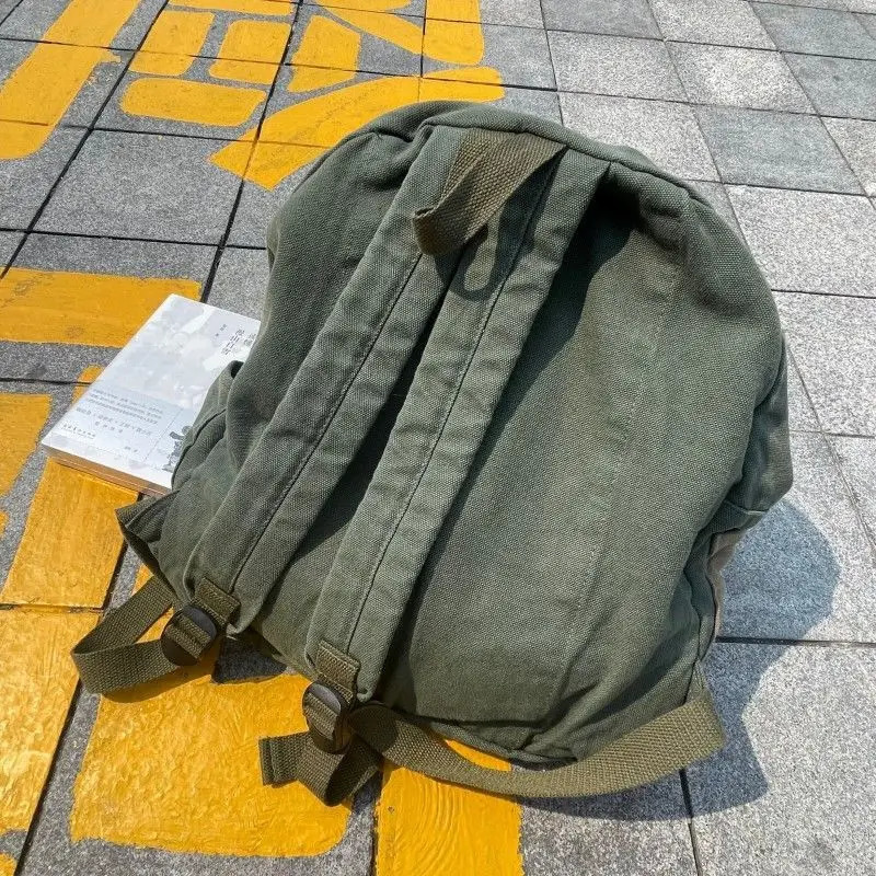Patchwork Vintage Y2k Aesthetic Canvas Bags Grunge Simple Japanese Students Backpacks Women All Match Trendy Pendant Schoolbags 250723