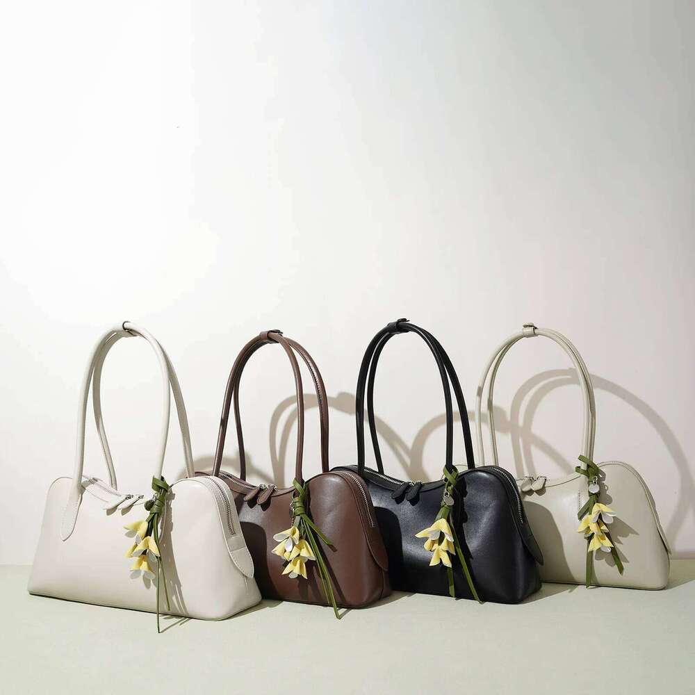 Women's Bags Designer New Genuine Leather Women's Shoulder Cowhide Ladies Handbag Baguette Bag Female Commuter Shopping Underarm Bag