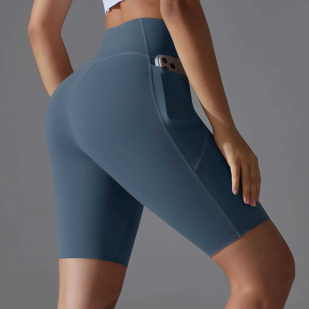 Yoga Gym Pockets Shorts Quick Drying Jogging Active Cycling Workout Gym Shorts Workout Gym Shorts Fitness High Waist XJ250724
