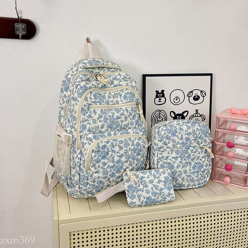 Printed Small Floral Waterproof Portable Makeup Large Capacity Toiletry Travel Storage Bag Backpack